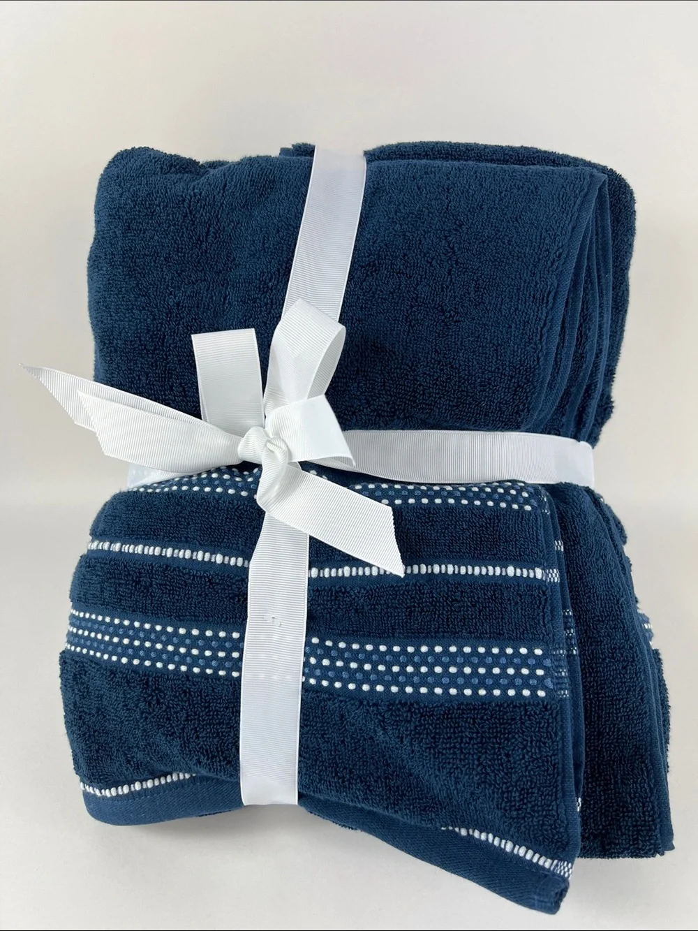 Common Thread Oversized Bath Towel Set Navy Soft Cotton Quick Dry 6 Pc Set NEW